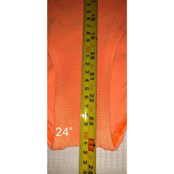 Vintage Baja Blue Swimsuit Sz 8 One Piece Neon Orange Tank Style Silver Detail - Picture 8 of 16